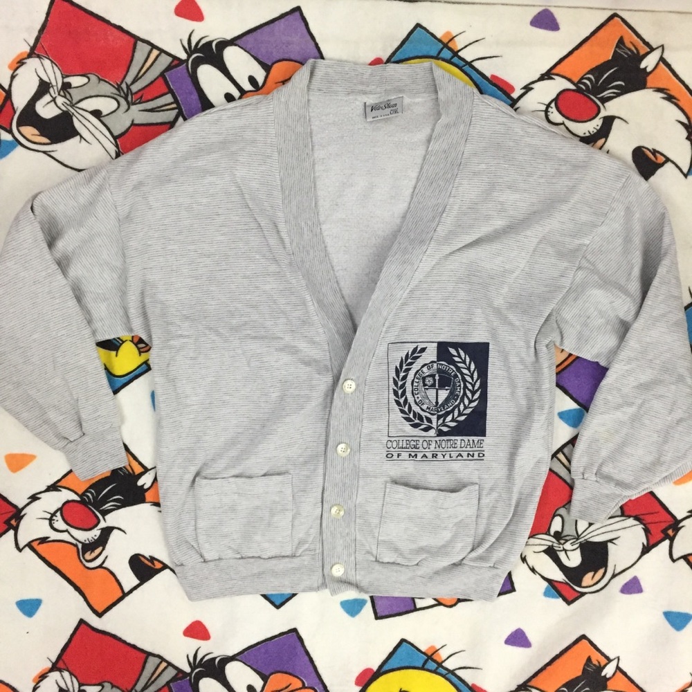 Vintage College Notre Dame of Maryland cardigan Size Large / XL